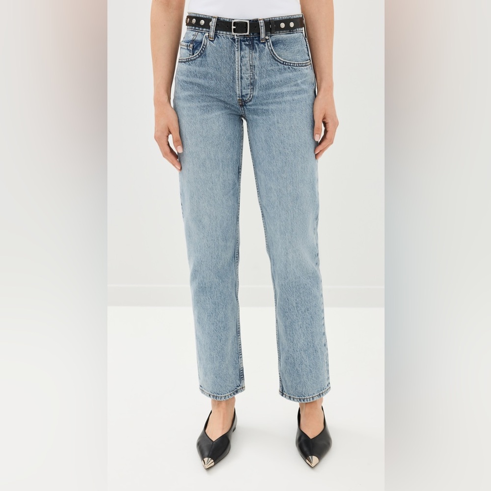 EUC Anine Bing Button Fly High Waisted Light Wash Jeans